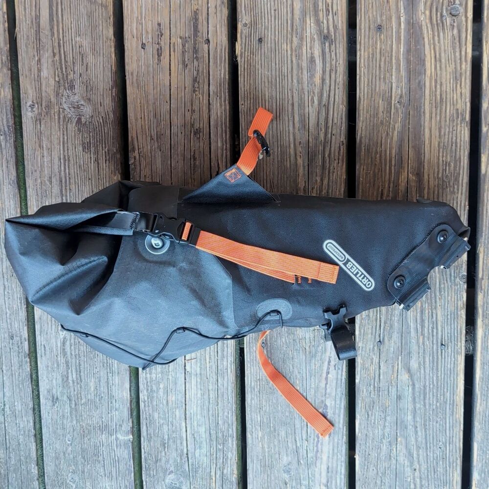 Ortlieb Seat-Pack 16.5L Waterproof Bikepacking Saddle Bag Black Orange Cycling